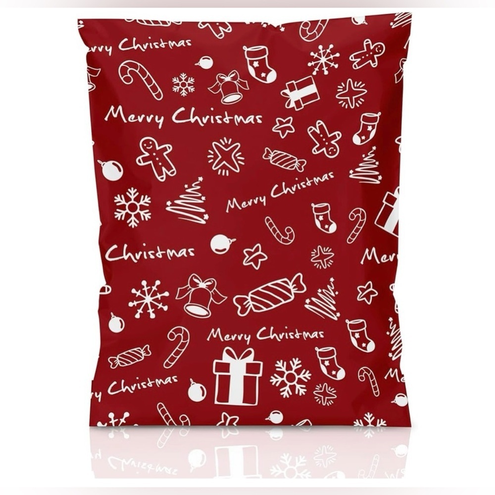 Christmas 20 Poly Mailers red white Merry  Christmas pack of 20 size 10 x 13